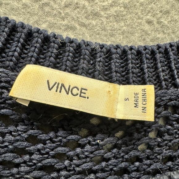 Vince Mesh Sweater Womens Small Cotton Knit Sleeveless Coastal Tunic Pullover - Picture 3 of 7